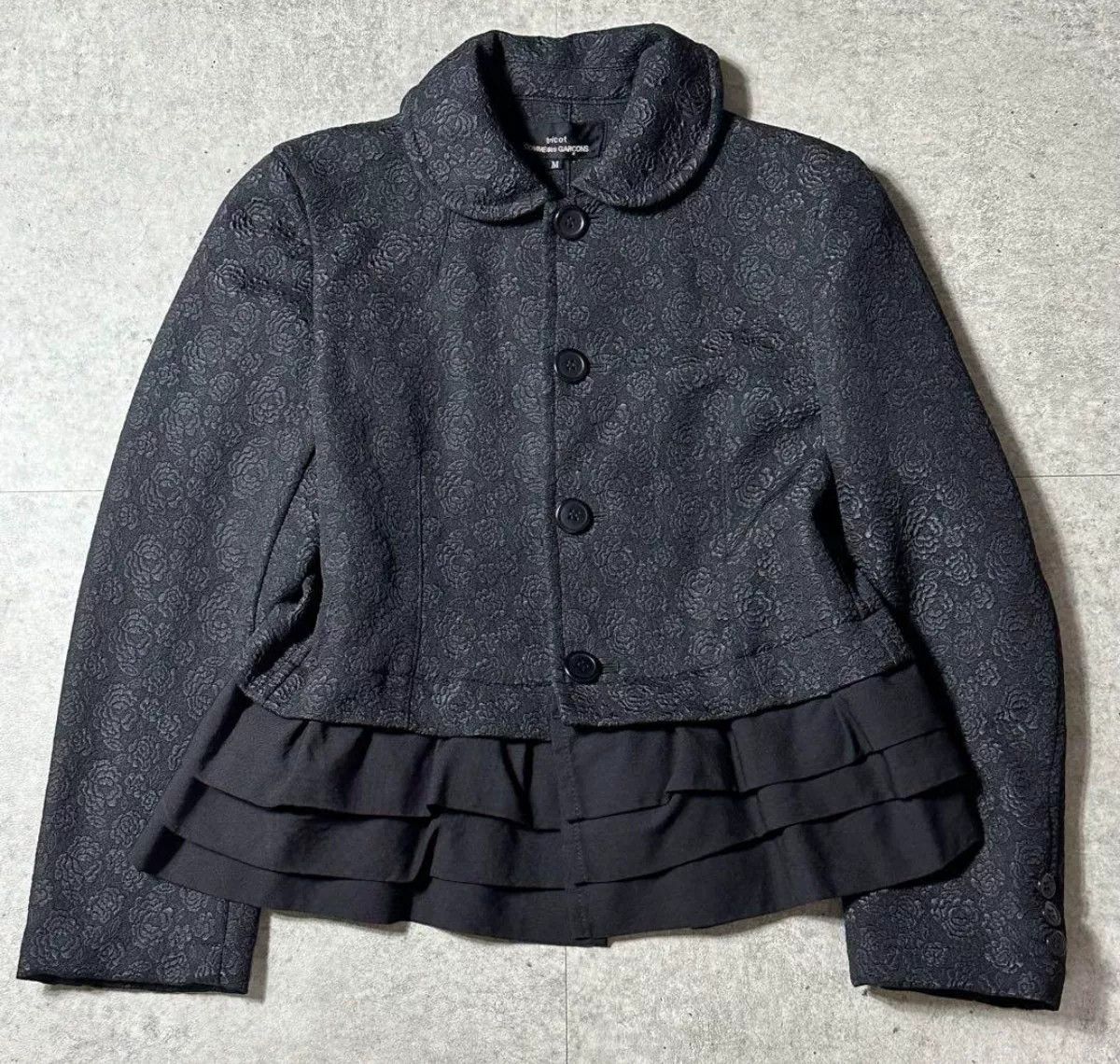 Comme des Garcons COMME des GARCONS Crewneck Floral Embroidery Wool Jacket Size M / US 6-8 / IT 42-44 - 1 Thumbnail
