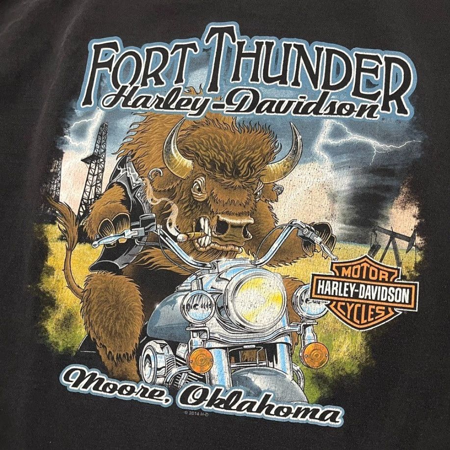 Harley Davidson Harley Davidson Shirt Mens 3XL Faded Black Double Sided Yosemite Sam Looney Tune Size US XXL / EU 58 / 5 - 4 Thumbnail