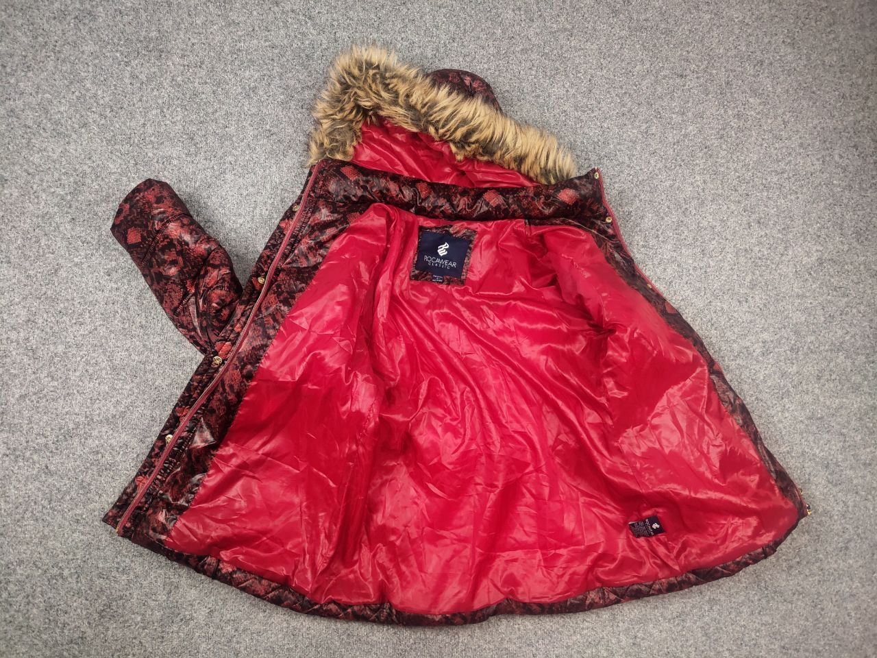Rocawear Vintage Rocawear Y2K Style red pattern Fur Hoodie Jacket LGB Size L / US 10 / IT 46 - 17 Thumbnail