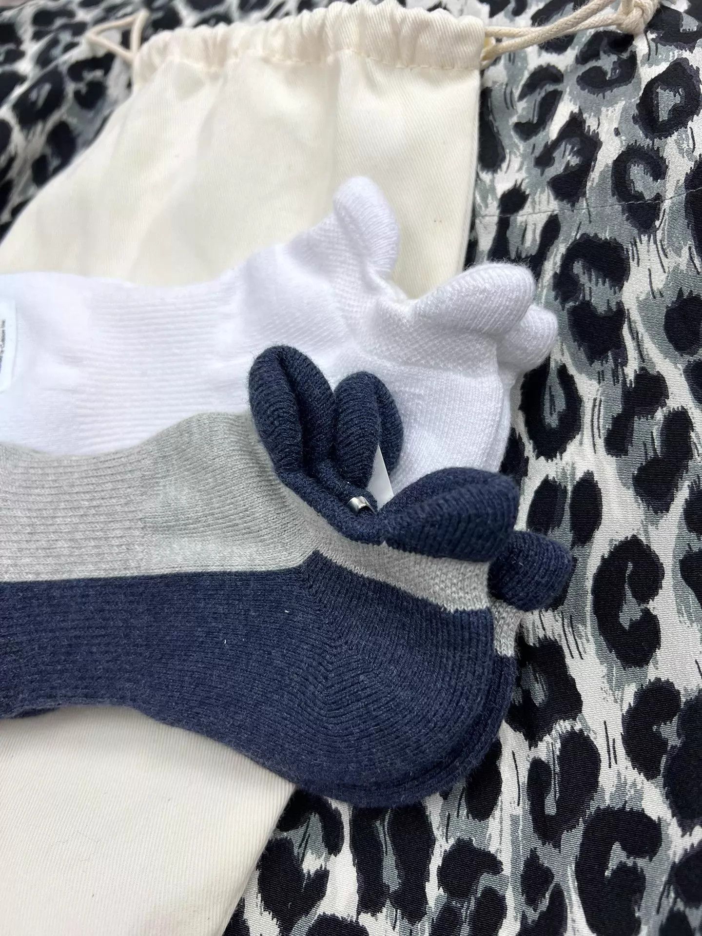 Visvim VISVIM ACHILLES SOCKS LOW Navy/White S/M Size ONE SIZE - 3 Thumbnail
