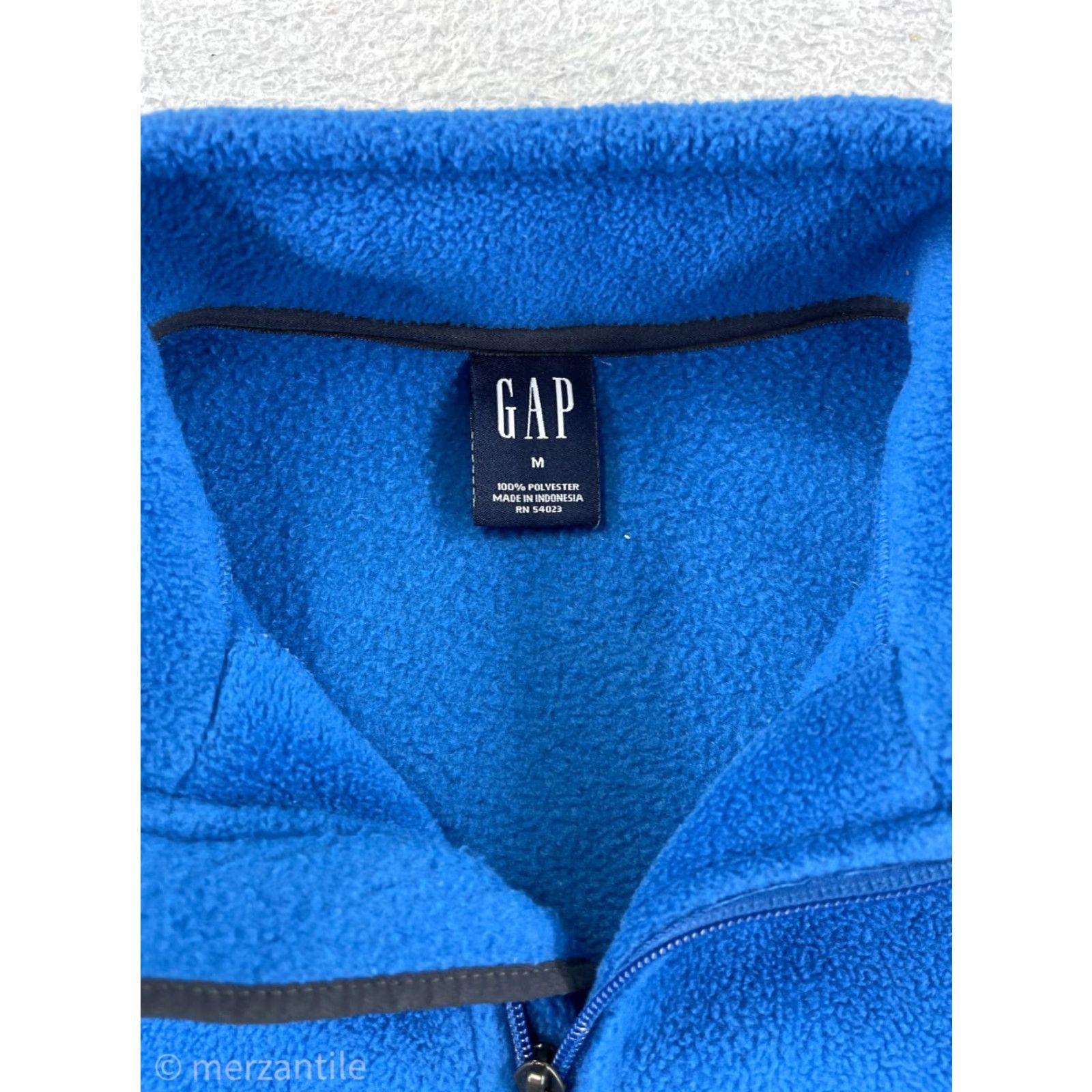 Gap GAP Men Sweater M Blue 1/4 Zip Mock Neck Long Sleeve Polyester Fleece Shirt Size US M / EU 48-50 / 2 - 3 Thumbnail