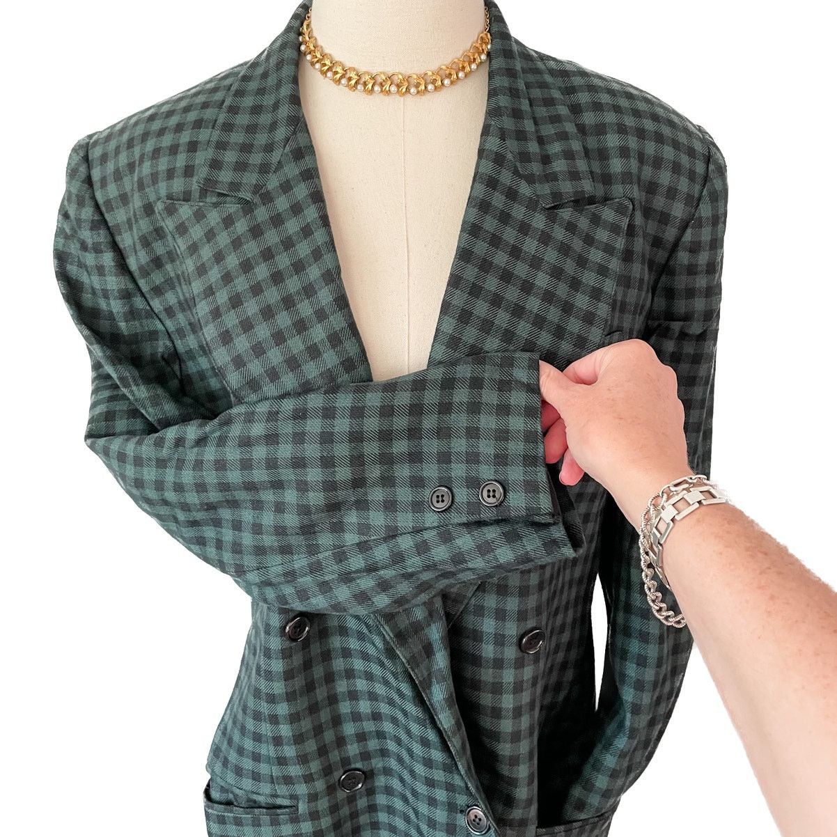 Vintage Vintage The Limited checkered plaid peak lapel blazer 12/L Size L / US 10 / IT 46 - 9 Thumbnail