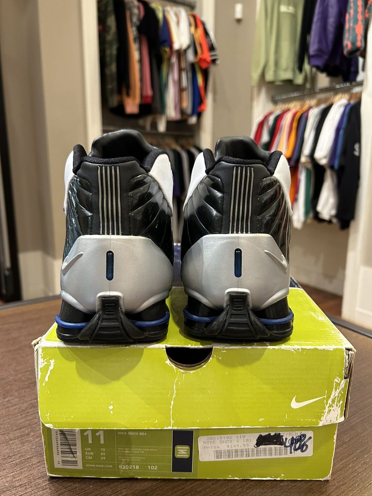 Nike Nike Shox BB4 White/Black/Blue Size US 11 / EU 44 - 4 Thumbnail
