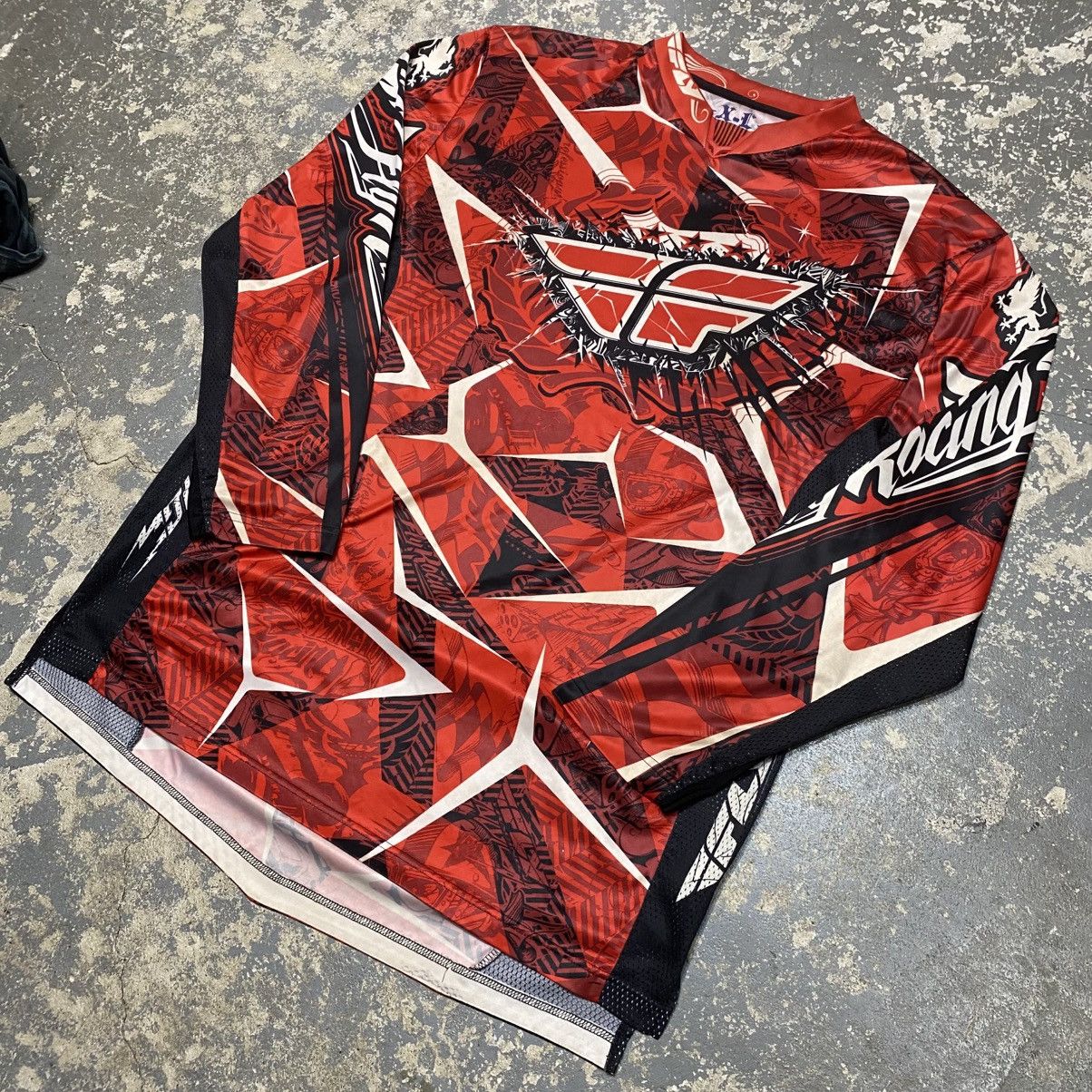 Fox Racing × Vintage Vintage Fly Racing Motor-cross Jersey Long Sleeve Tshirt Size US XL / EU 56 / 4 - 2 Thumbnail