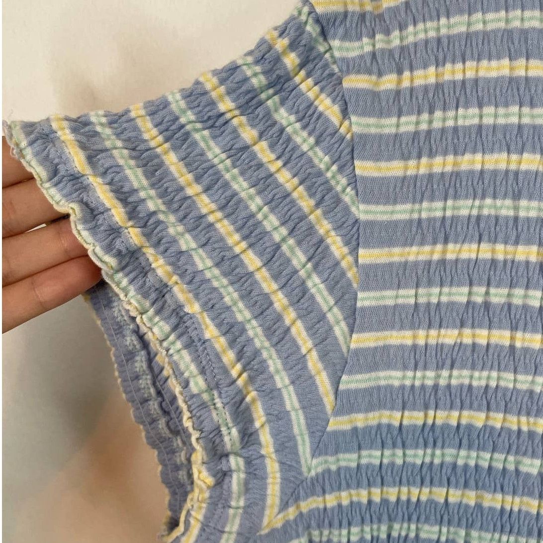 Woolrich Woolen Mills Woolrich Striped Tee S Oversized Lettuce Hem Crepe Plisse Size S / US 4 / IT 40 - 2 Thumbnail