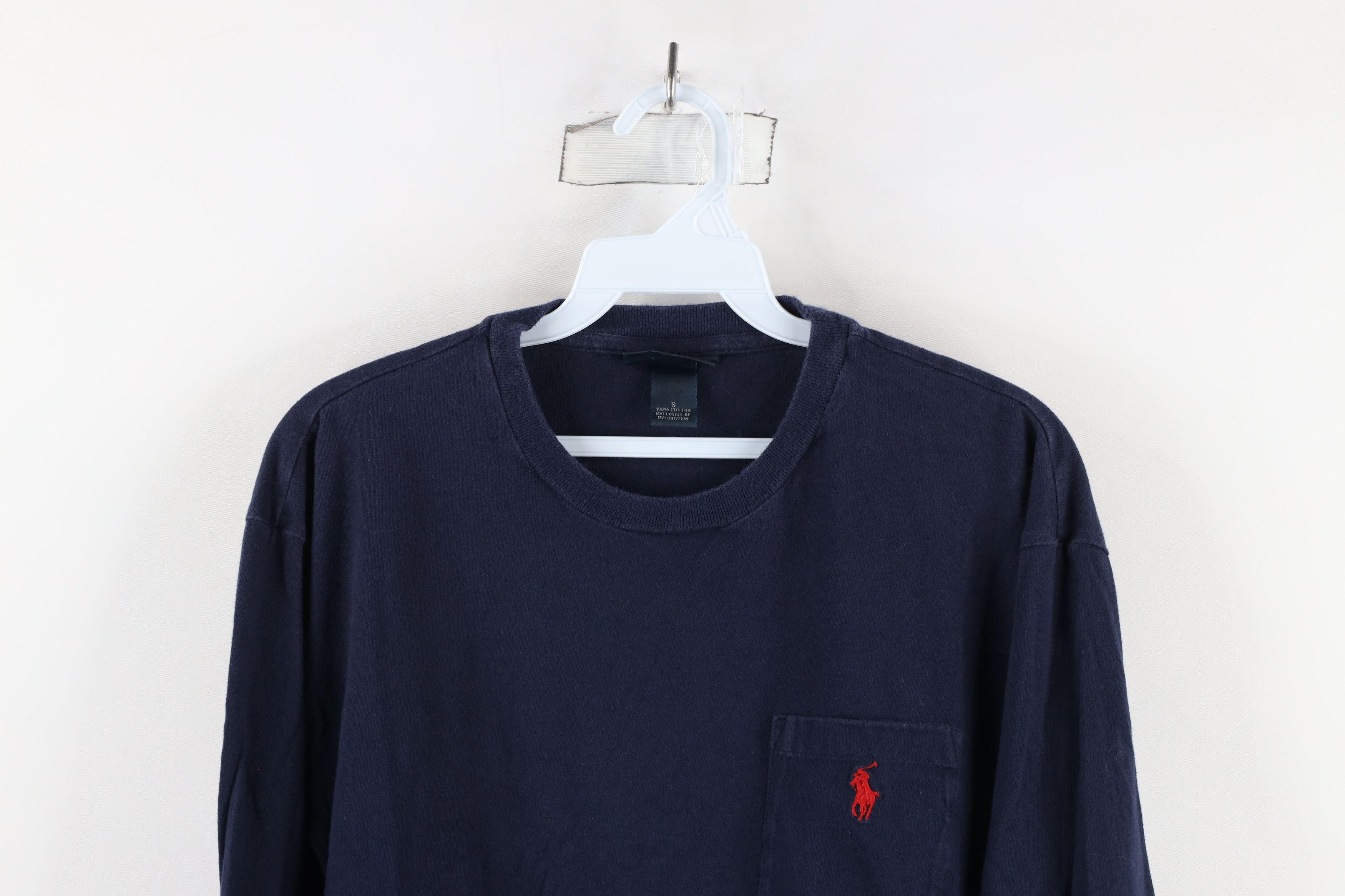 Ralph Lauren × Vintage Vintage 90s Ralph Lauren Long Sleeve T-Shirt Navy Blue Size US S / EU 44-46 / 1 - 2 Thumbnail