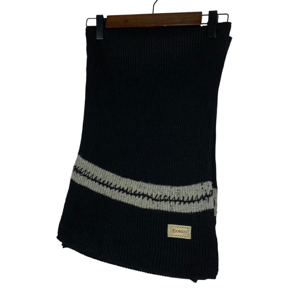Fiorucci × Vintage Vintage Fiorucci Italy Black Knitted Scarf Muffler Size ONE SIZE - 4 Thumbnail