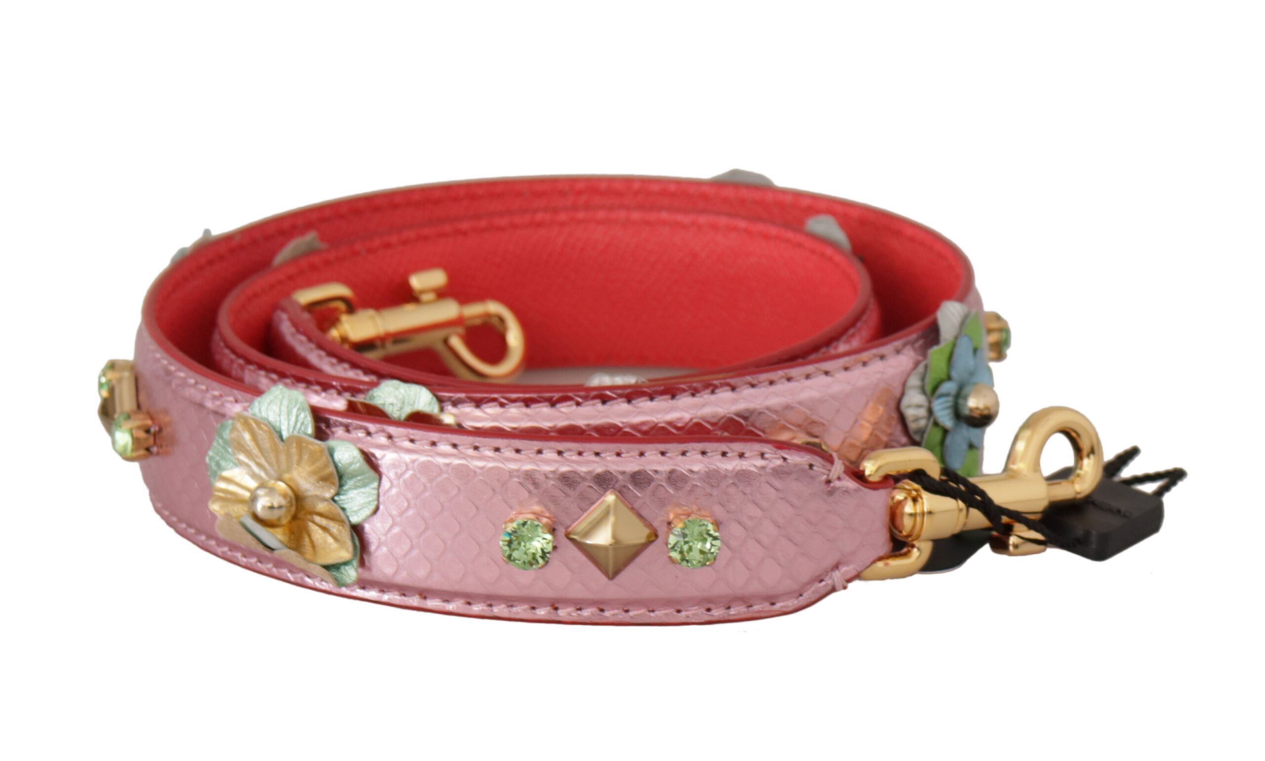 Dolce & Gabbana Elegant Metallic Pink Leather Shoulder Women's Strap Size ONE SIZE - 1 Thumbnail