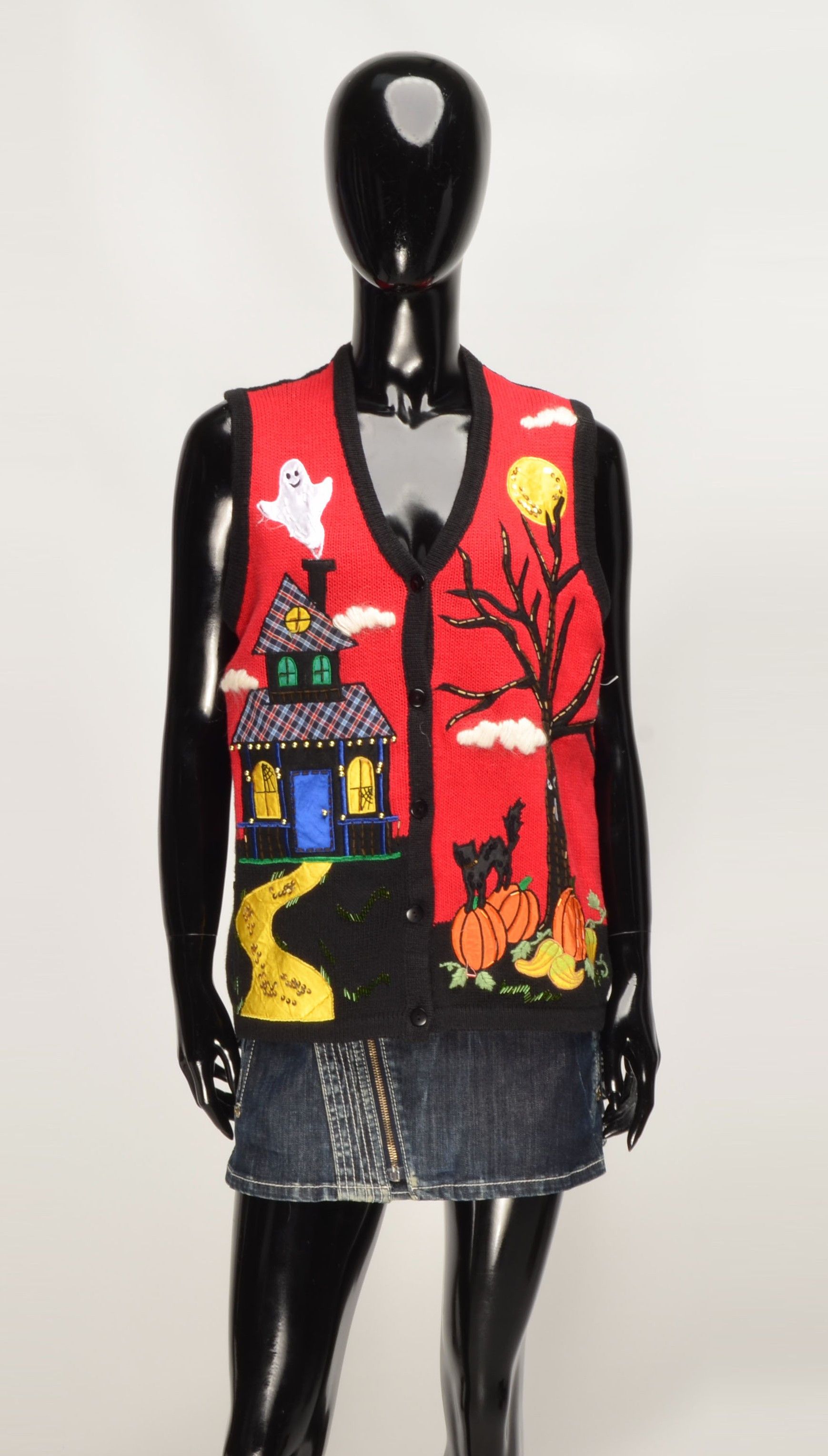Handmade Vintage 90's Unisex Handmade Halloween Funky Vest Size ONE SIZE - 7 Thumbnail