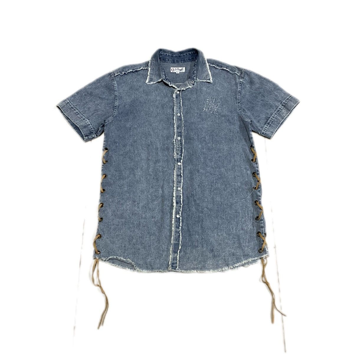 Hysteric Glamour × If Six Was Nine × Le Grande Bleu (L.G.B.) 🔥Sick Y2K Japanese Denim Frayed Bondage Shirt Lgb Style Size US L / EU 52-54 / 3 - 2 Thumbnail