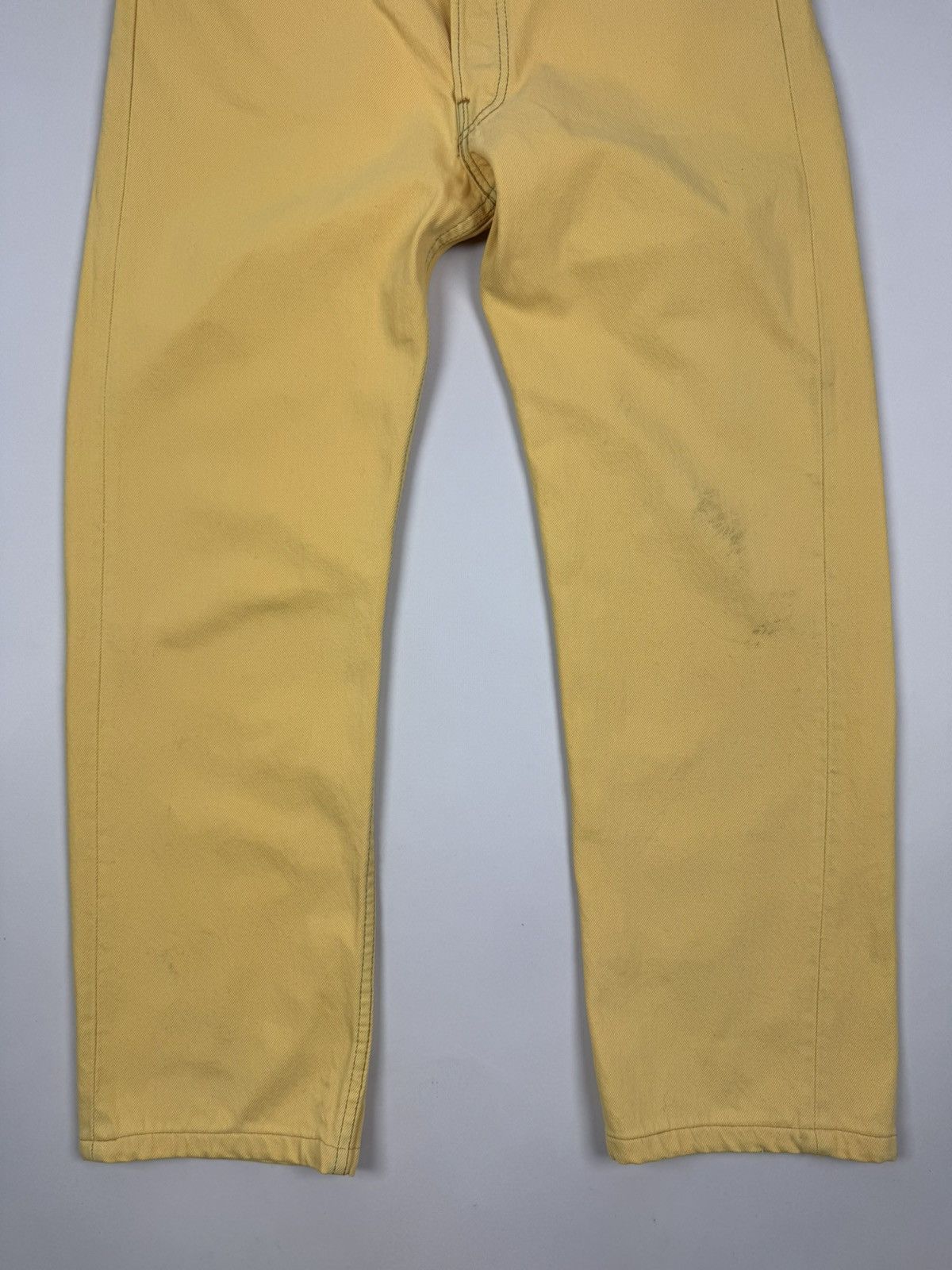 Levi's 1990’s Distressed Levi’s 501xx Yellow Denim Jeans Pants Size US 36 / EU 52 - 4 Thumbnail