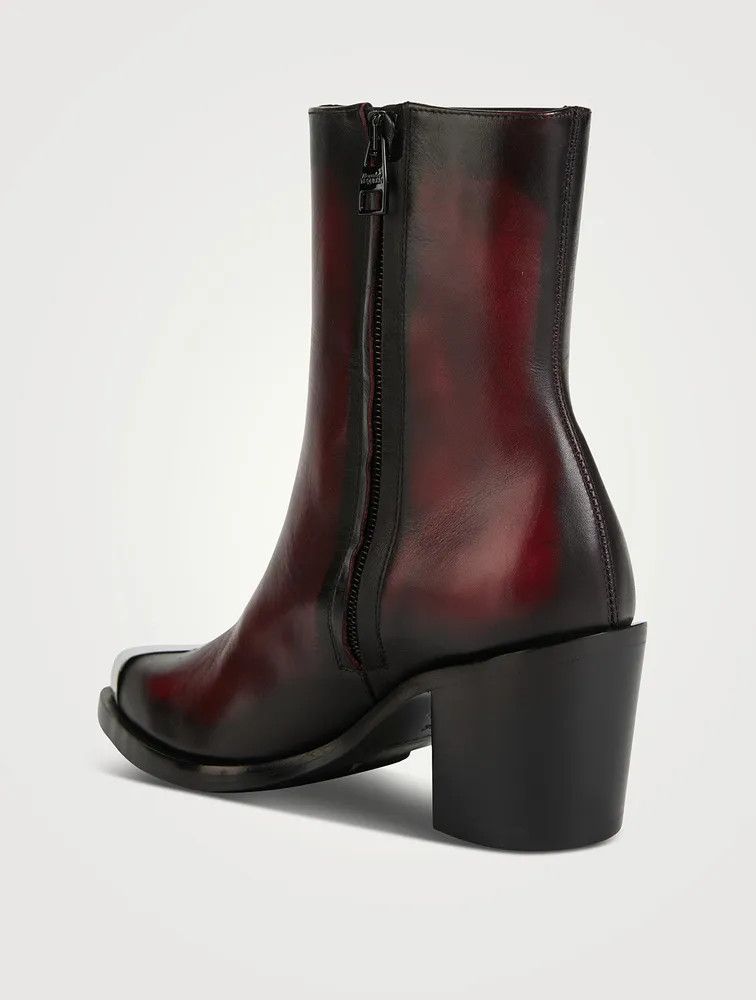 Alexander McQueen o1y0225 Ankle Boots in Black & Burgundy Size US 5 / IT 35 - 3 Thumbnail