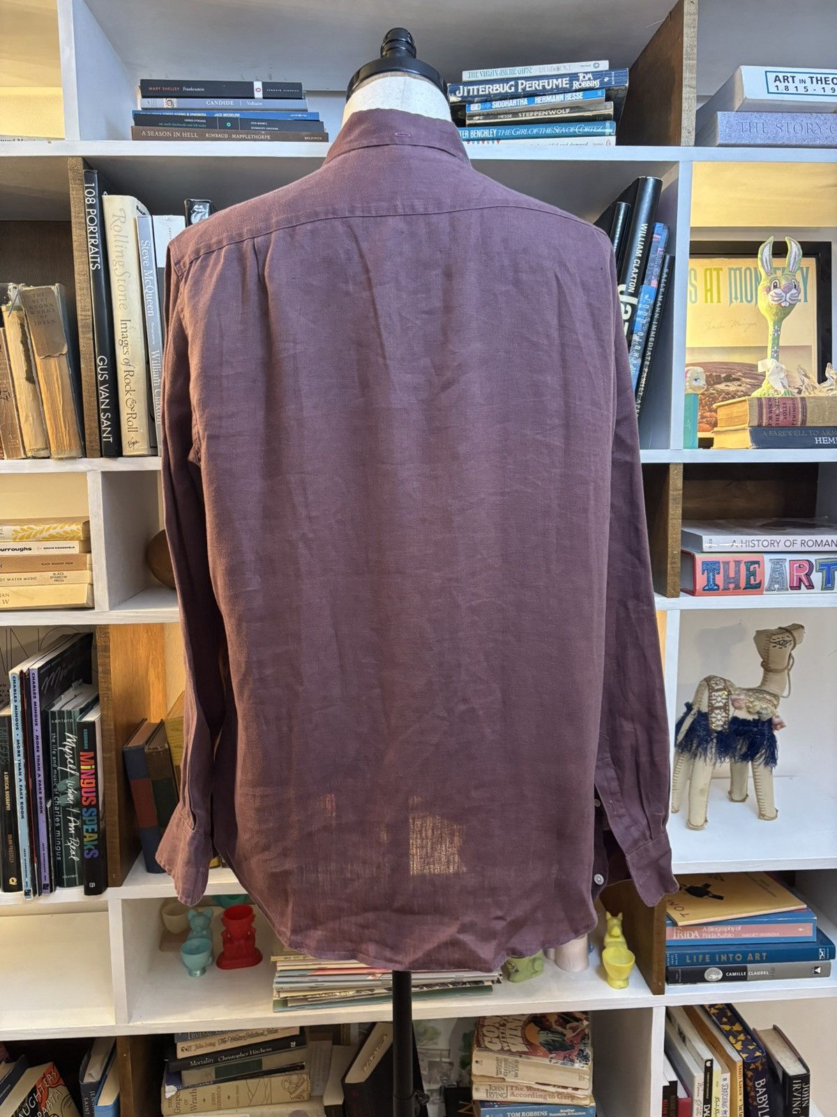 Venroy Venroy Burgundy Linen Button Up Size US L / EU 52-54 / 3 - 3 Thumbnail