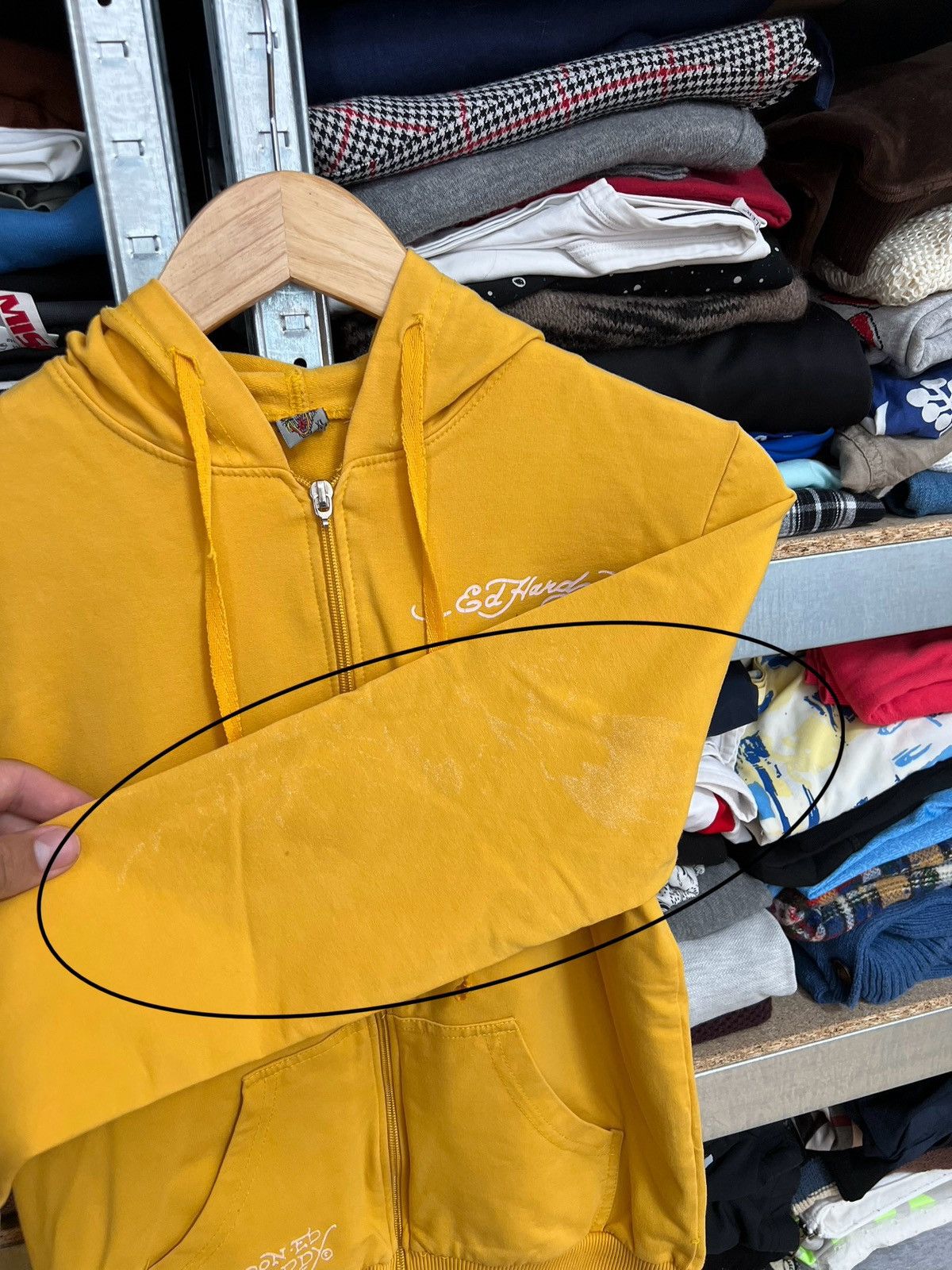 Ed Hardy Ed Hardy Y2K Style Full Zip Big Logo Hoodie Yellow Size XL Size XL / US 12-14 / IT 48-50 - 9 Thumbnail
