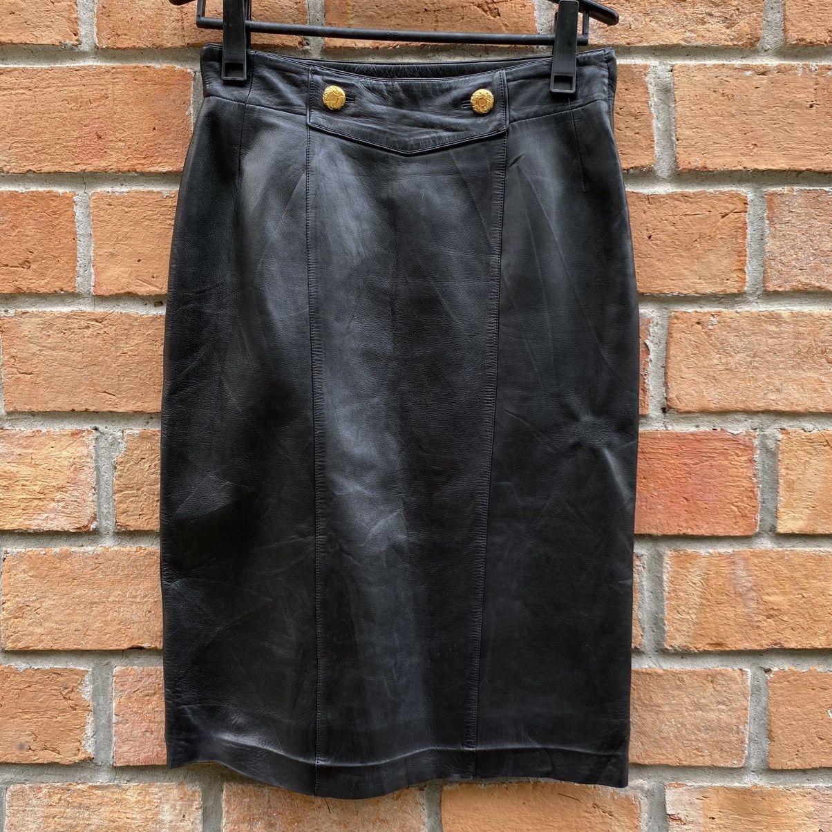 Loewe Loewe Black Leather Skirt with Side Zipper Size 30" / US 8 / IT 44 - 6 Thumbnail
