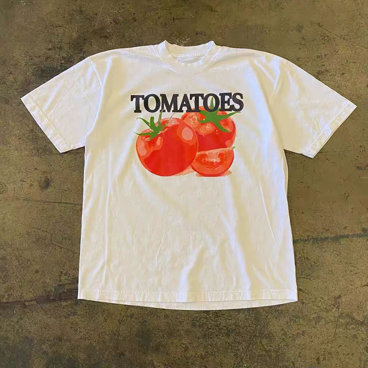 Japanese Brand × Vintage Tomato pattern white vintage loose tee Size US L / EU 52-54 / 3 - 1 Thumbnail