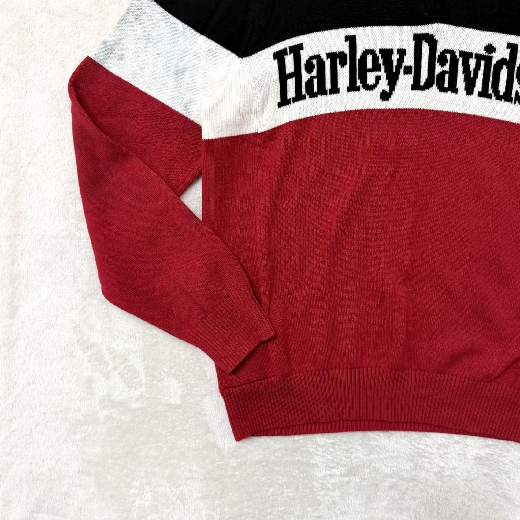 Harley Davidson Harley-Davidson Sweater Men Large Multicolor 1/4 Zip Mock Neck Knit Graphic Print Striped Long Sleeve Size US L / EU 52-54 / 3 - 7 Thumbnail
