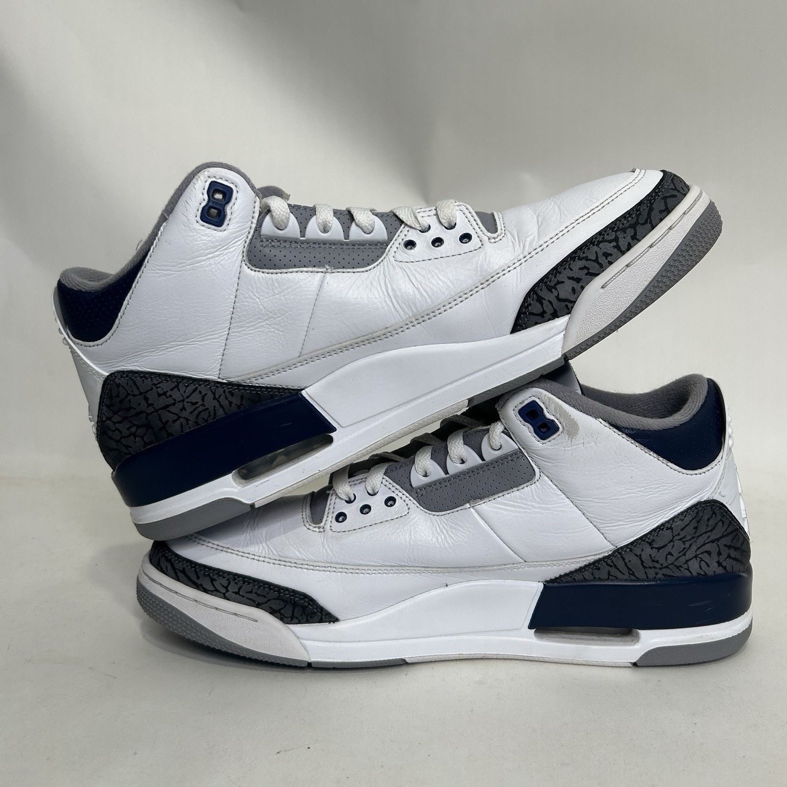 Jordan Brand Nike Air Jordan 3 Retro “White Midnight Navy Cement Grey” Size US 13 / EU 46 - 3 Thumbnail