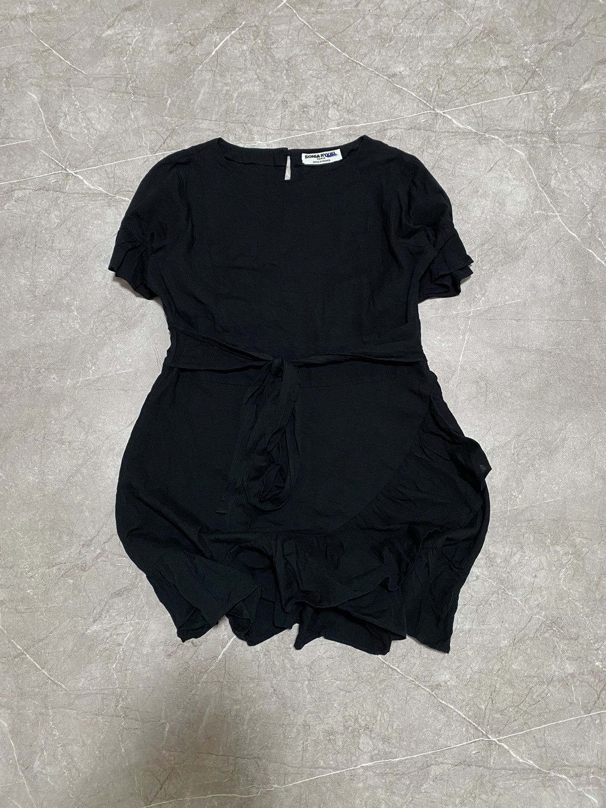 Sonia Rykiel Vintage Sonia by Sonia Rykiel Ruffled Shift Dress Black Size XS / US 0-2 / IT 36-38 - 2 Thumbnail