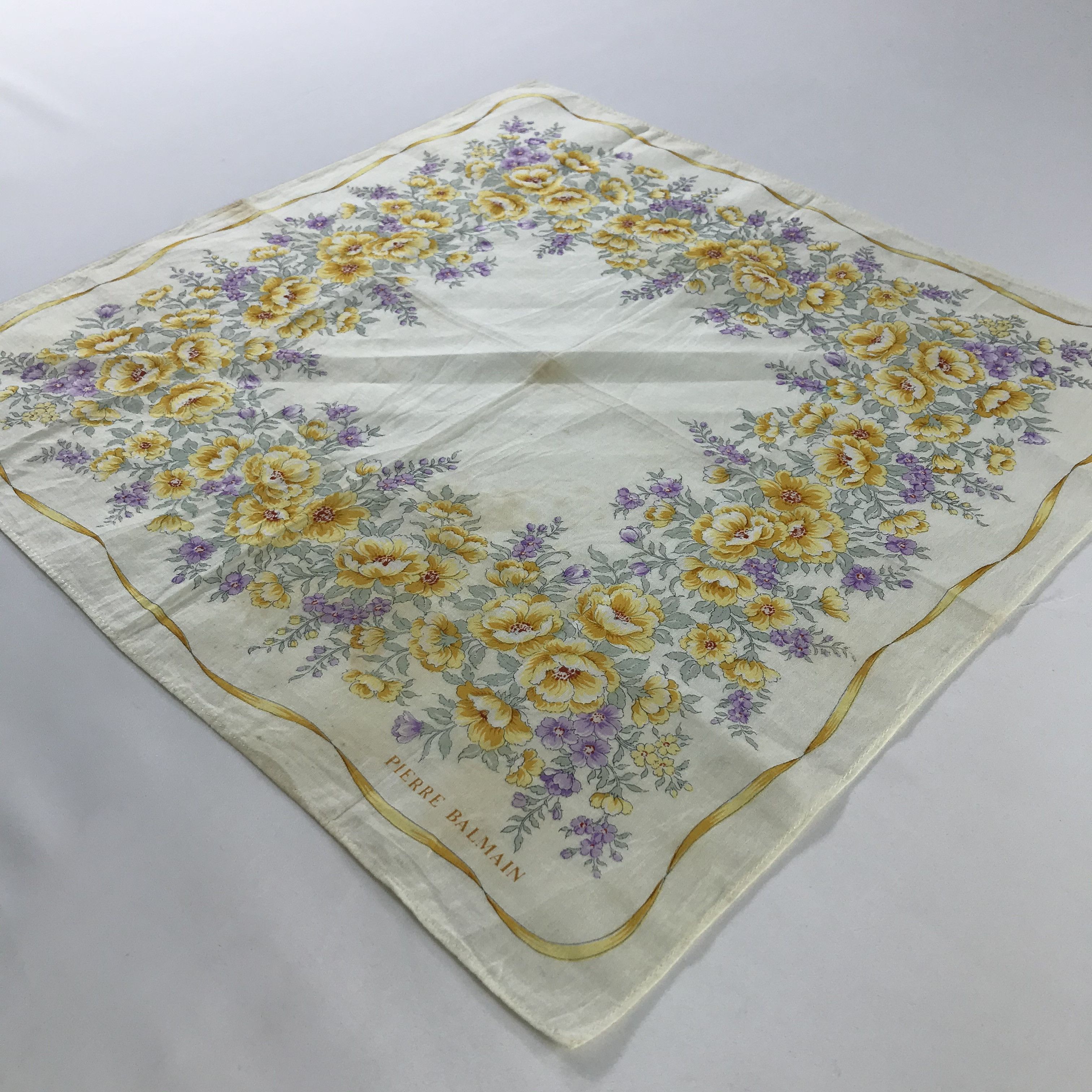 Pierre Balmain × Vintage Pierre Balmain Bandana / Handkerchief / Neckerchief - S1164 Size ONE SIZE - 2 Thumbnail