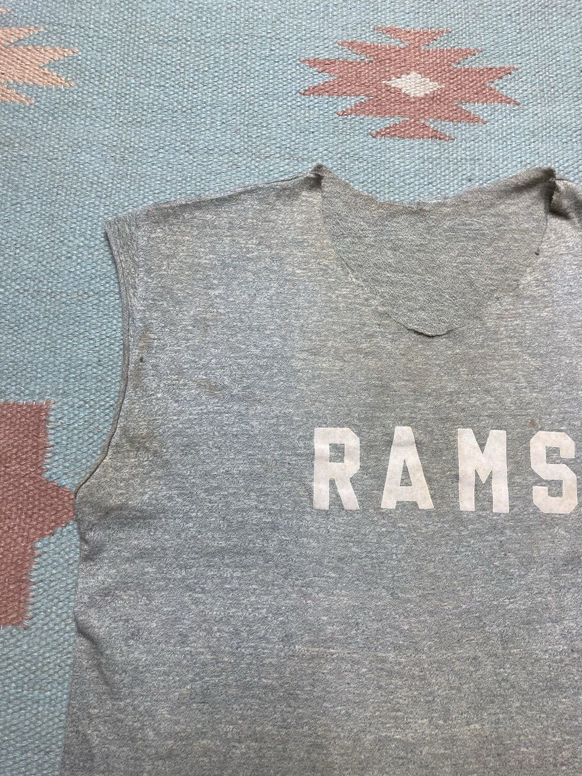 Vintage 70s t shirt chopped Rams gray tri blend boxy cropped medium Size US M / EU 48-50 / 2 - 3 Thumbnail