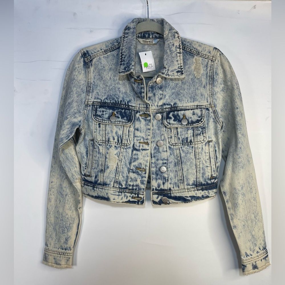 Other Highway Jeans Rue 21 Bleach Washed Button Front Denim Jacket Size S / US 4 / IT 40 - 1 Thumbnail