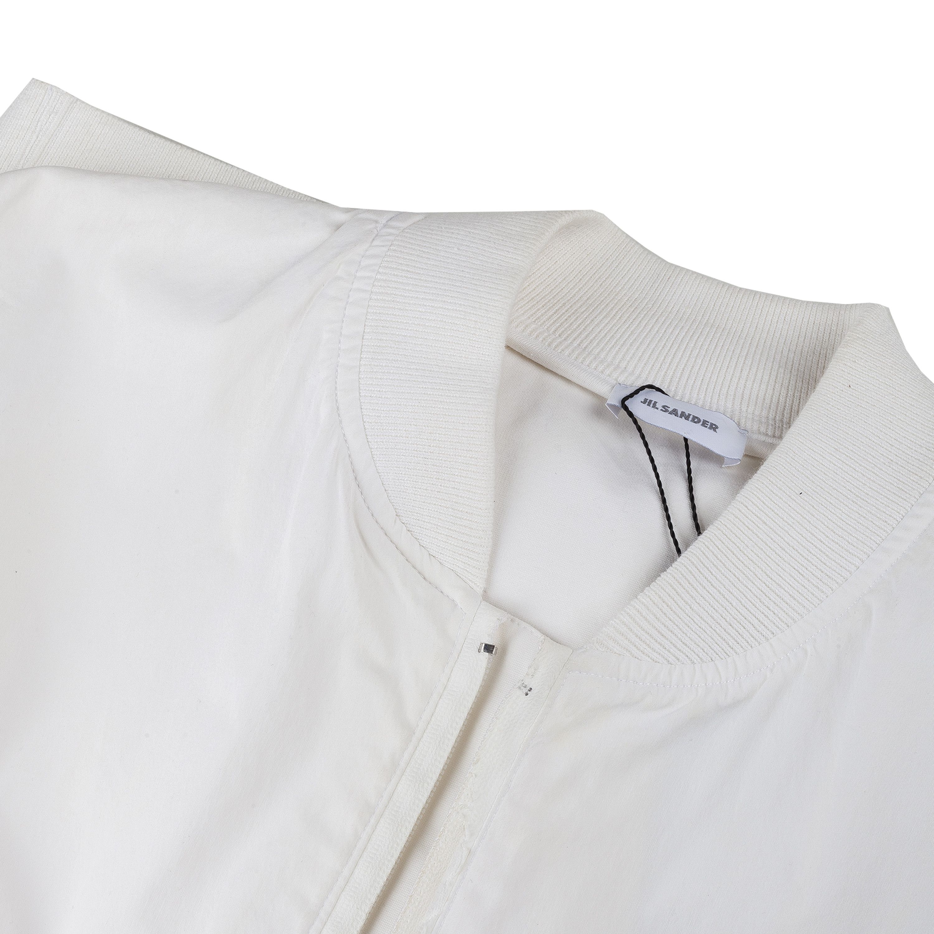 Jil Sander JIL SANDER White Cotton Bomber Jacket Size US L / EU 52-54 / 3 - 4 Thumbnail