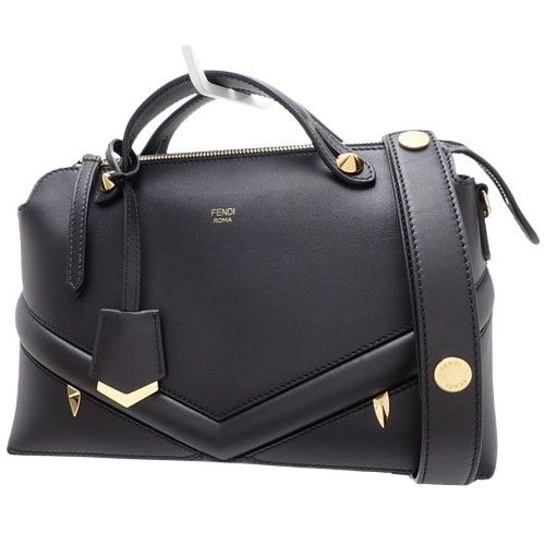 image of Fendi Medium Handbag 2Way Shoulder Bag Leather Black, Women's