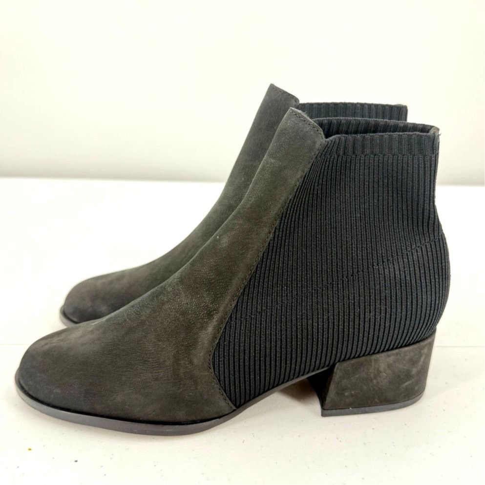 Eileen Fisher NEW Eileen Fisher Women's Black/Smoke Aesop Knit Bootie Size US 6 / IT 36 - 2 Thumbnail
