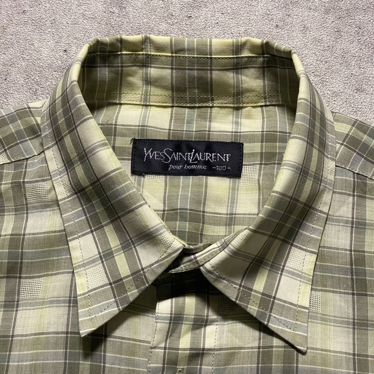 Yves Saint Laurent YSL Yves Saint Laurent Plaid Small Logo Size US L / EU 52-54 / 3 - 3 Thumbnail