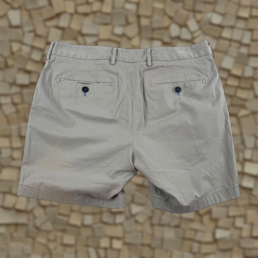 Vintage J.Hilburn Shorts Mens 35 Beige Flat Front Chino Outdoor Classic Cotton Spandex Pockets Size US 34 / EU 50 - 1 Thumbnail