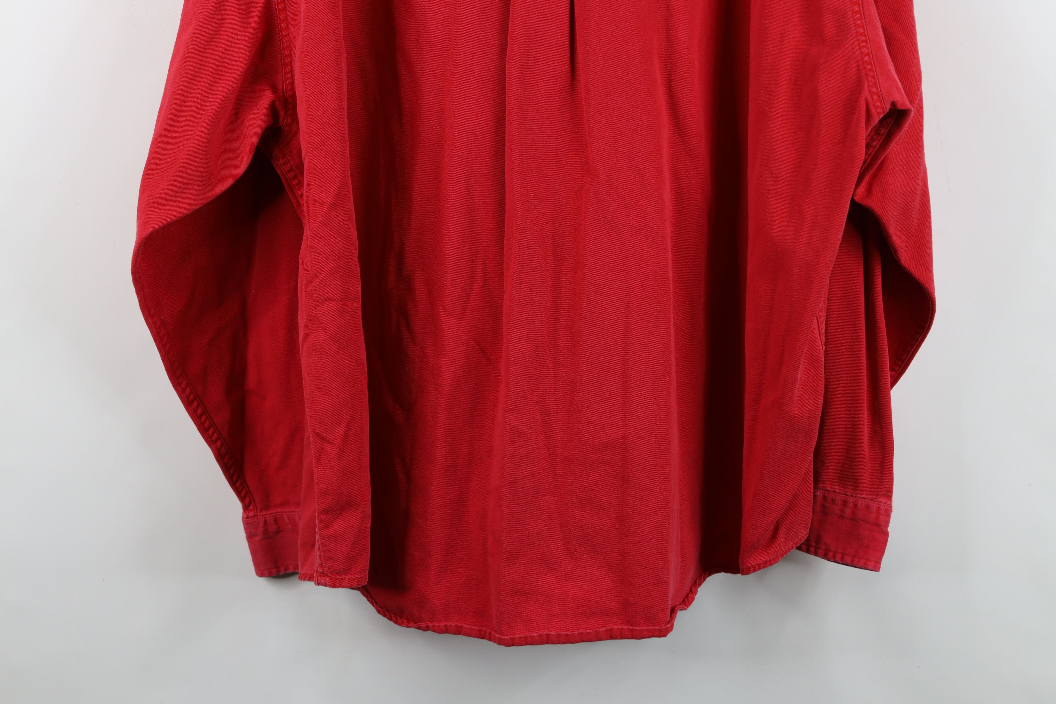 Eddie Bauer Vintage 90s Eddie Bauer Cotton Twill Button Down Shirt Red Size US XXL / EU 58 / 5 - 15 Thumbnail