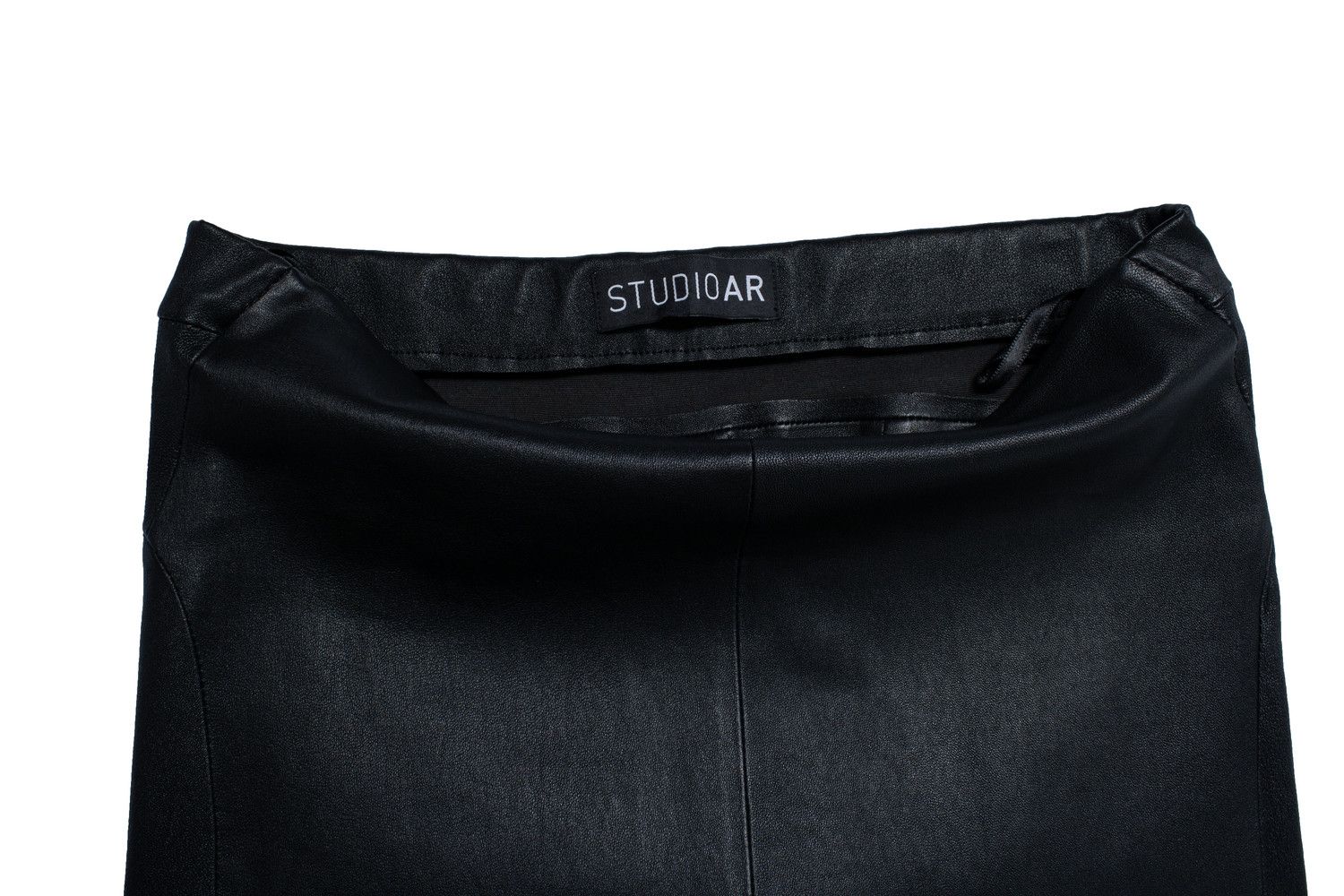 Other STUDIO AR, black leather stretch skirt Size 28" / US 6 / IT 42 - 5 Thumbnail