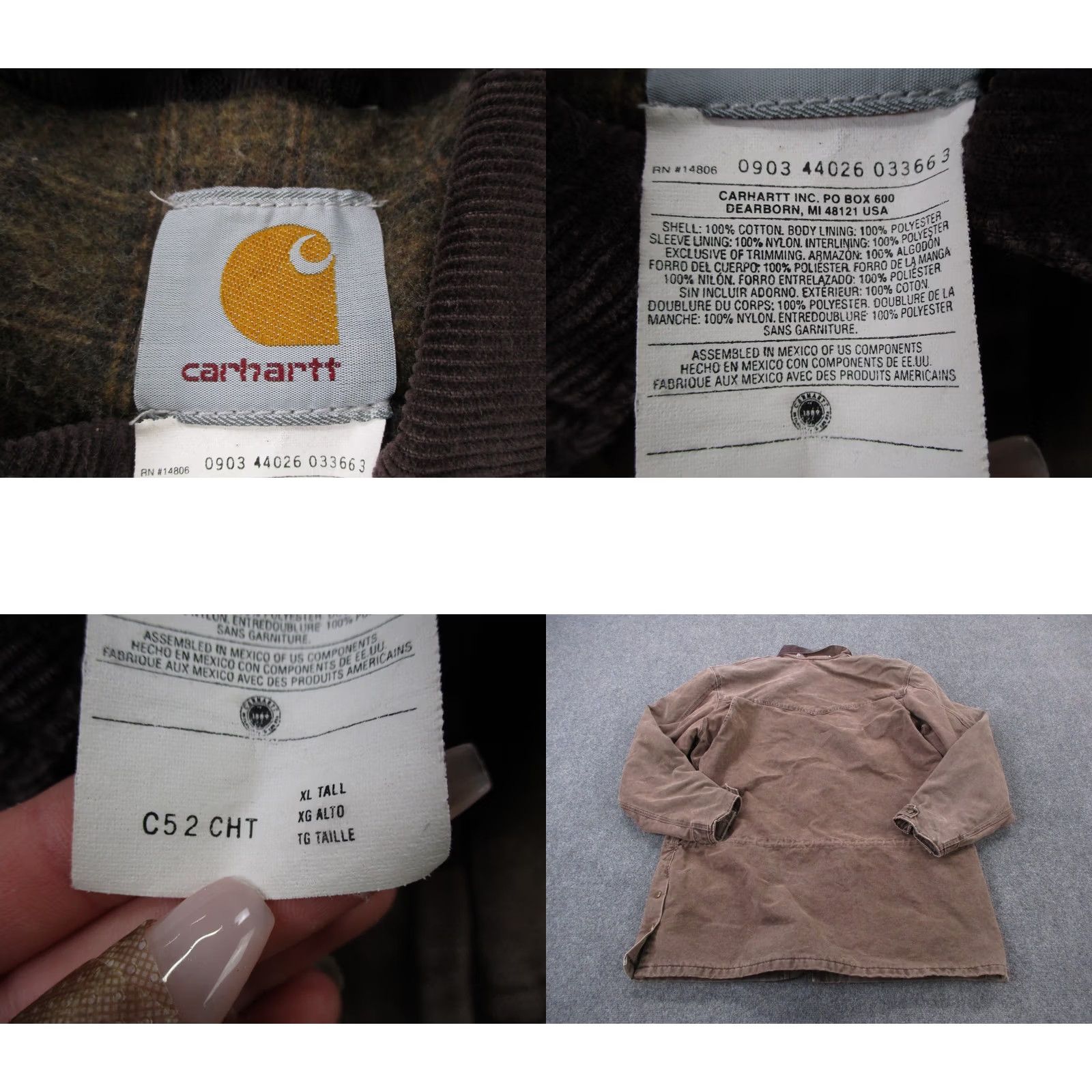 Carhartt Carhartt Jacket Mens XLT Brown Chore Coat Blanket Lined Outdoors Work C52 CHT Size US XL / EU 56 / 4 - 8 Thumbnail