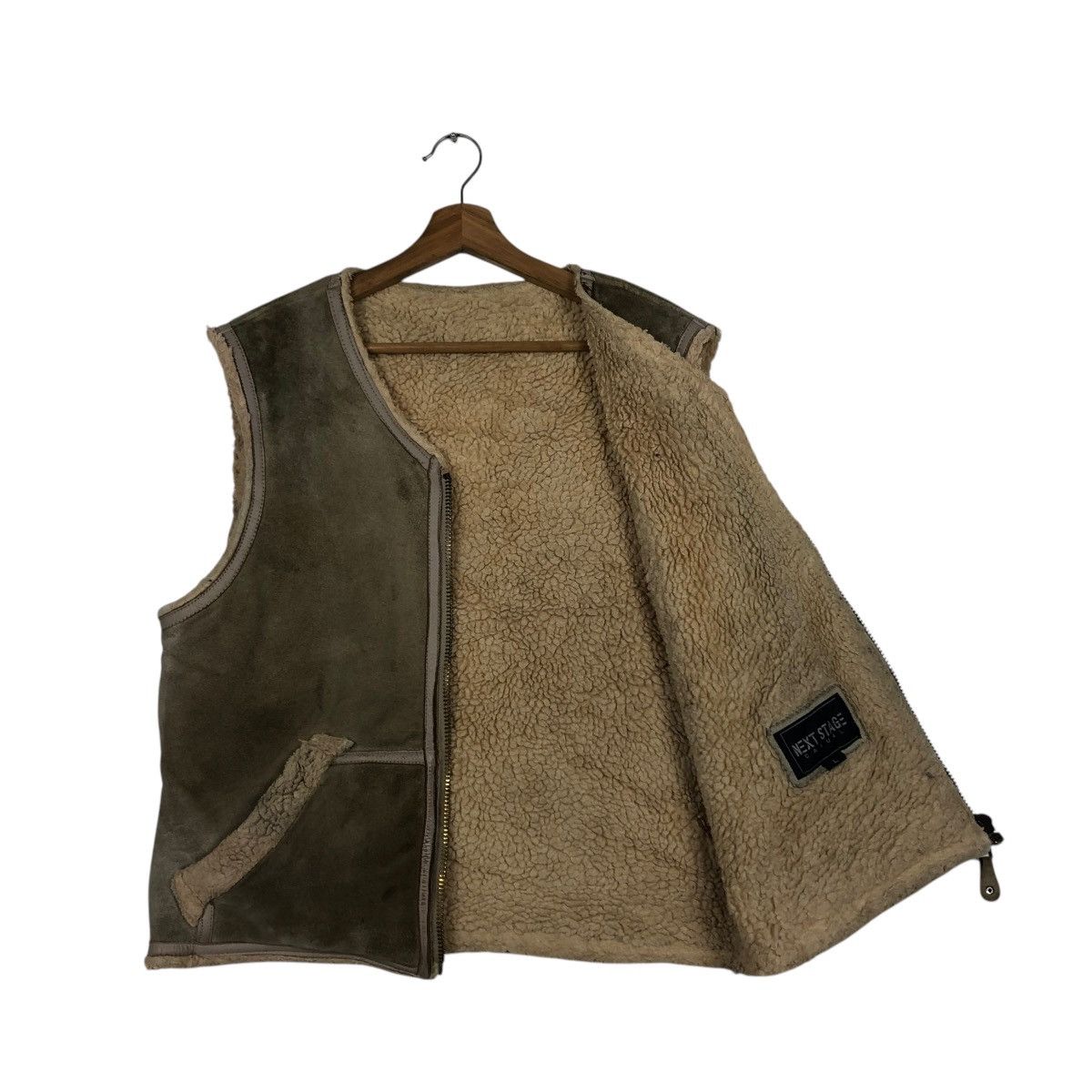 Japanese Brand 🔥VINTAGE GENUINE LEATHER TANK TOP SLEEVELESS NEXT STAGE Size US S / EU 44-46 / 1 - 13 Thumbnail