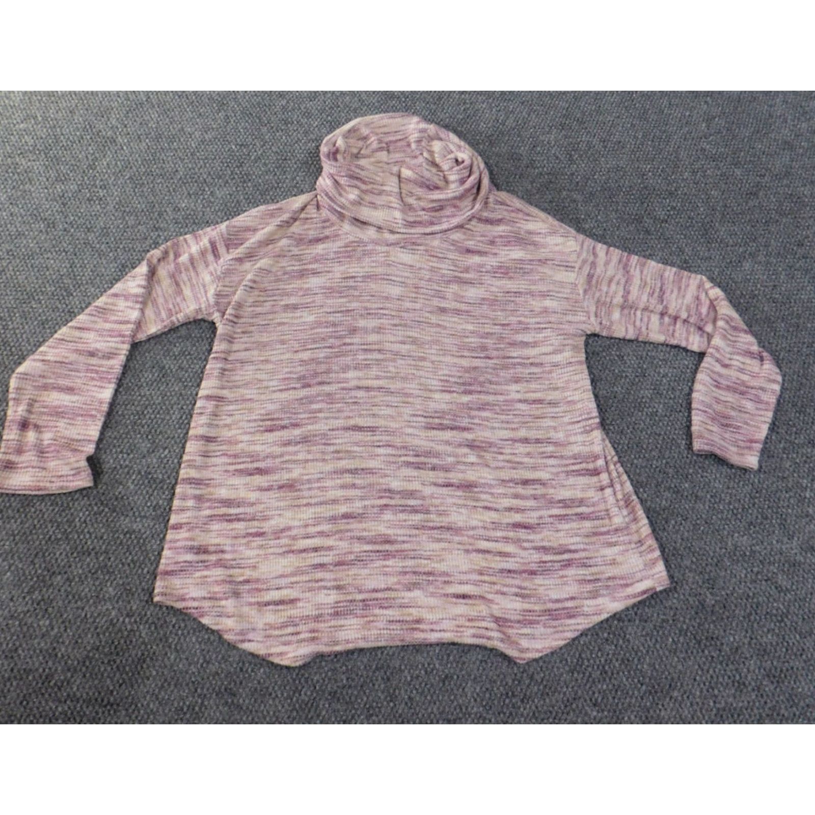 Loft LOFT Pullover Sweater XL Purple Knit Rayon Turtleneck Stretch Rib Knit Long Sleeve Casual Womens Modern Designer Knitwear Size XL / US 12-14 / IT 48-50 - 2 Thumbnail