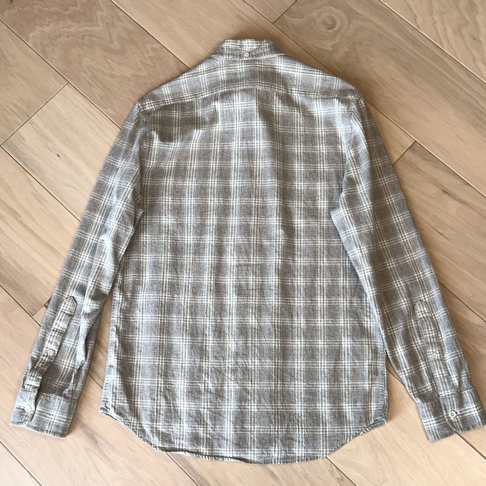 Taylor Stitch VINTAGE The Jack Shirt Men 38 Small Heather Flax Plaid Long Sleeve Taylor Stitch Button-Up Mens Chest Pocket 100% Organic Cotton Regular Album? Size US M / EU 48-50 / 2 - 3 Thumbnail
