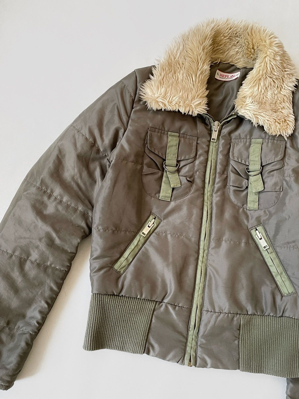 Replay Replay olive bomber jacket Y2K style Size S / US 4 / IT 40 - 5 Thumbnail