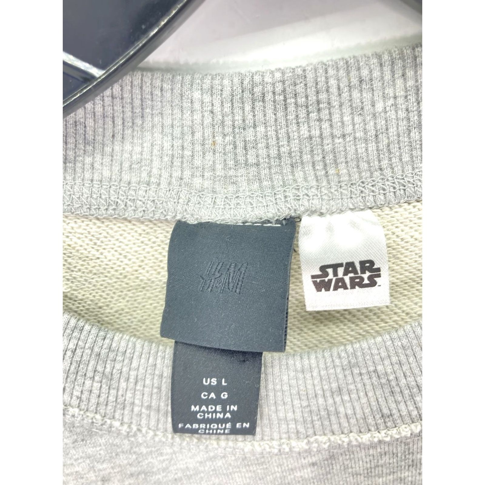 Star Wars Star Wars Sweatshirt Men L Gray Cotton Crew Neck Pullover Yoda H&M Long Sleeve Graphic Print Star Theme Size US L / EU 52-54 / 3 - 5 Thumbnail