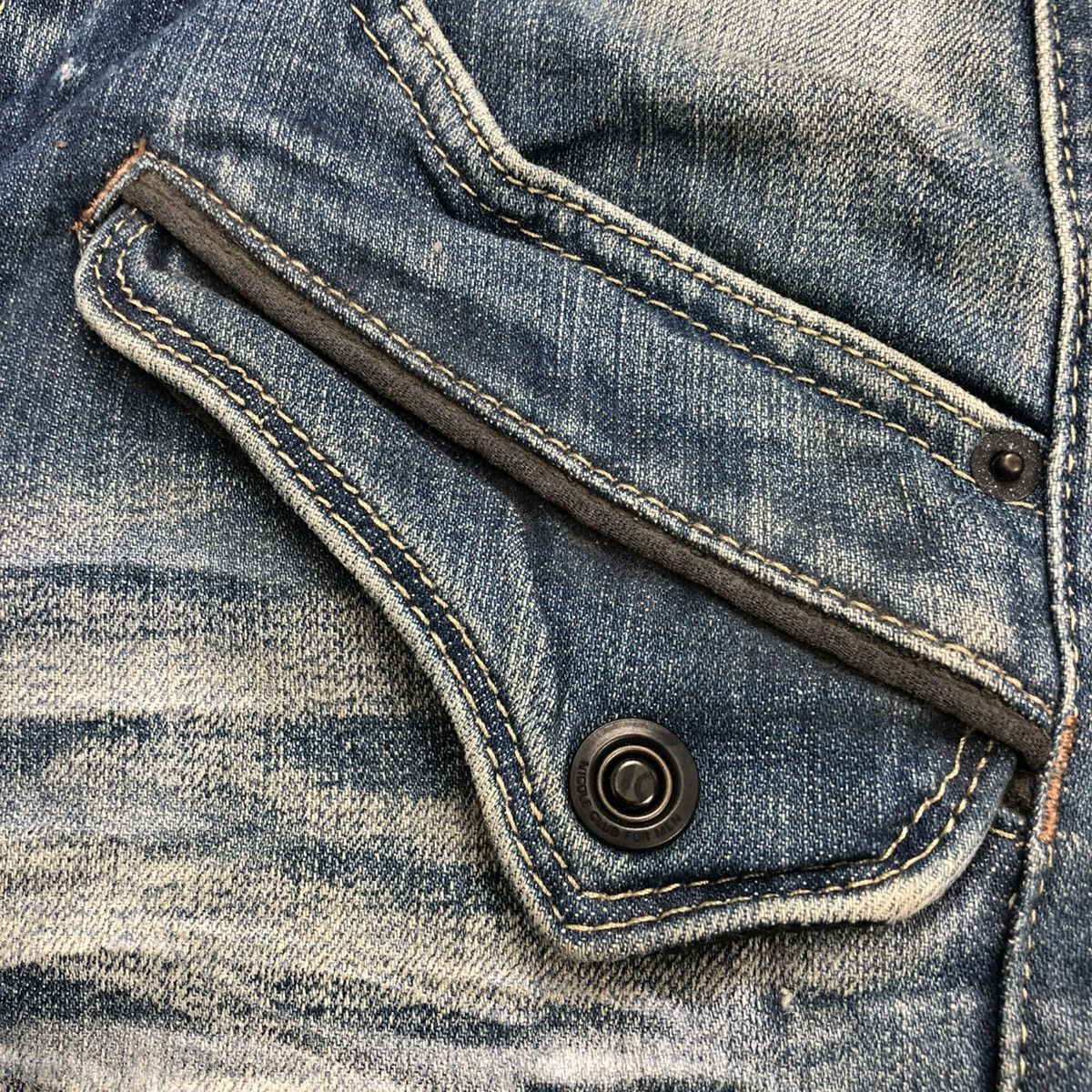If Six Was Nine × Japanese Brand × Le Grande Bleu (L.G.B.) 2000s Nicole Club Multi Pocket Faded Bootcut Flared Jeans Size US 31 - 11 Thumbnail