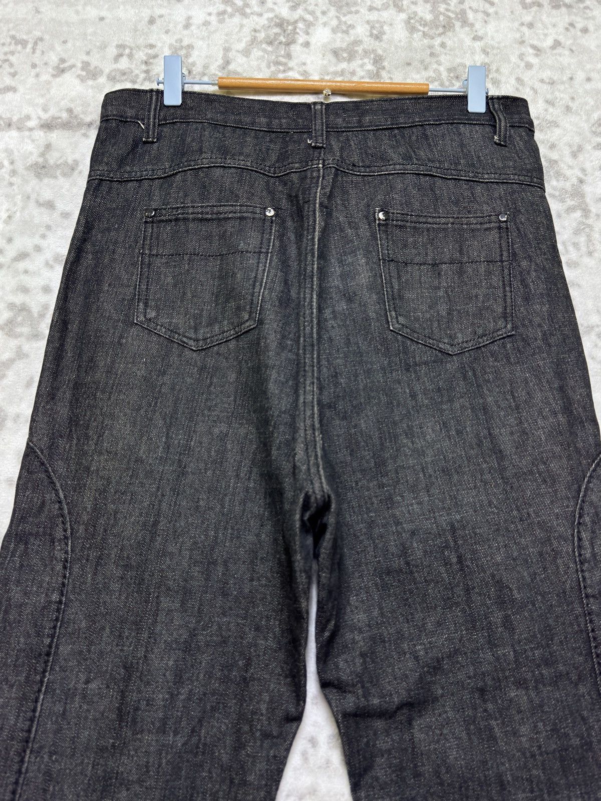 Japanese Brand CONTRACTE Long Rise Crotch Panel Denim Avant Garde Pants Size US 32 / EU 48 - 8 Thumbnail