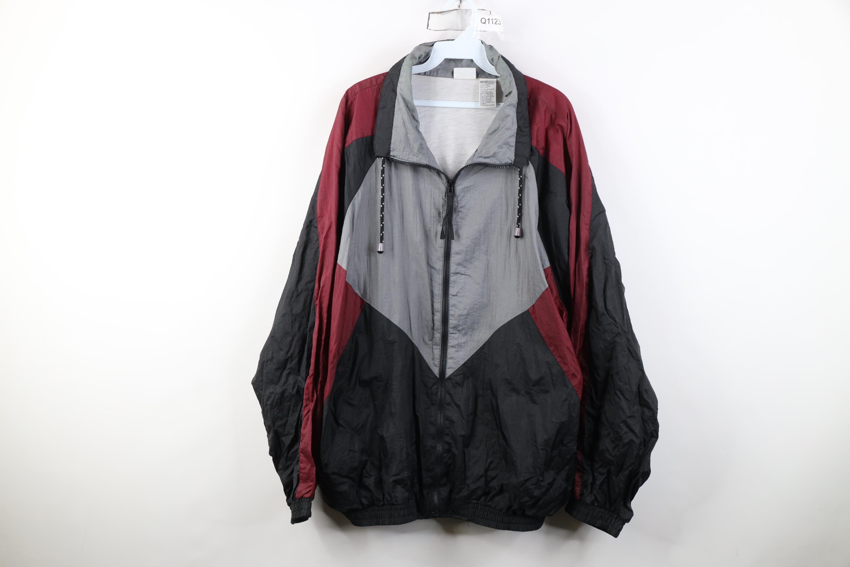 Vintage Vintage 90s Streetwear Block Lined Zip Windbreaker Jacket Size US XXL / EU 58 / 5 - 1 Thumbnail