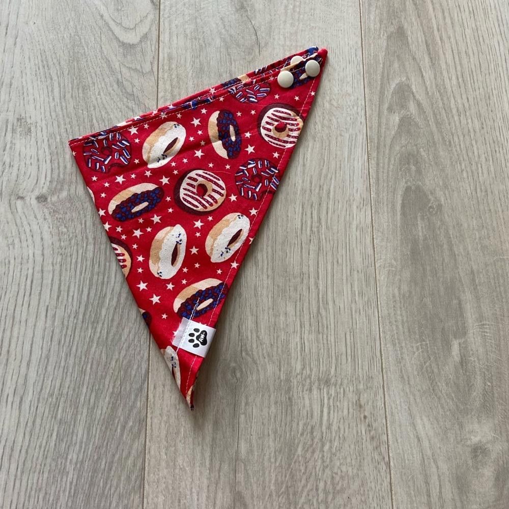 Designer Paw Red Donut Dog Bandana Size ONE SIZE - 3 Thumbnail