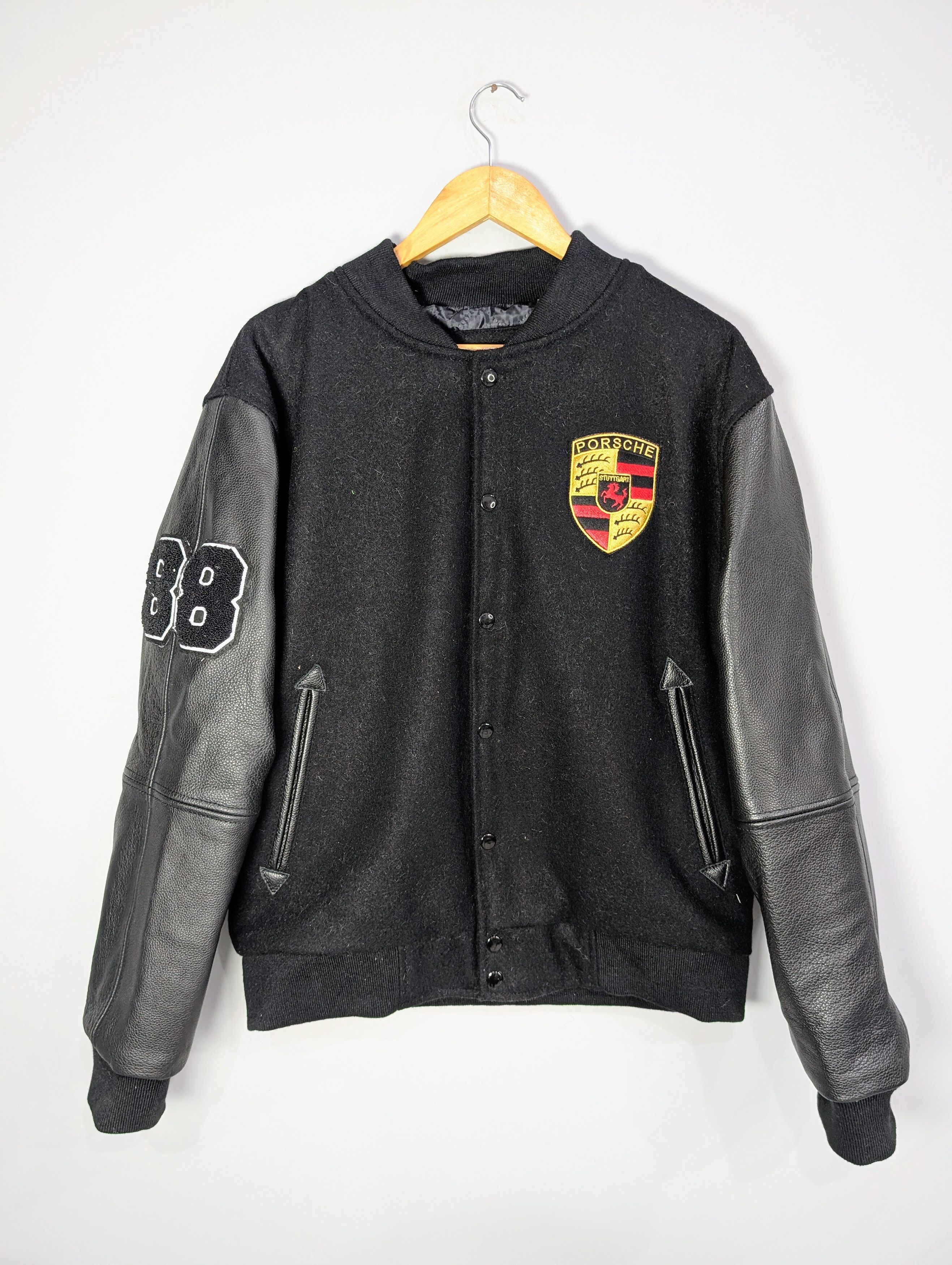Vintage Porsche 911 Turbo Vintage 90s Real Leather Jacket Size L / US 10 / IT 46 - 1 Thumbnail