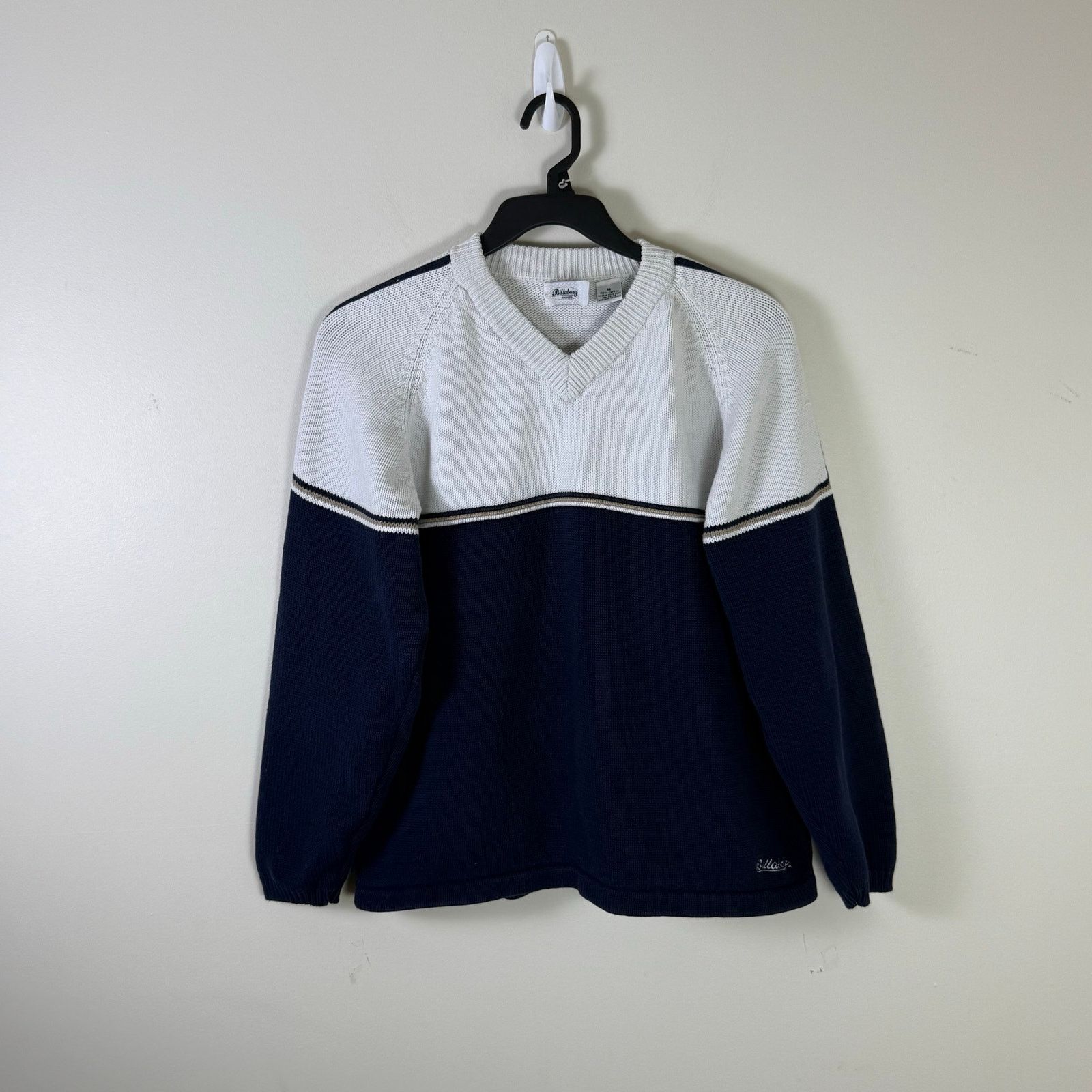 VINTAGE 80s 1980s Billabong Knit Stripe Jumper Mens Size M