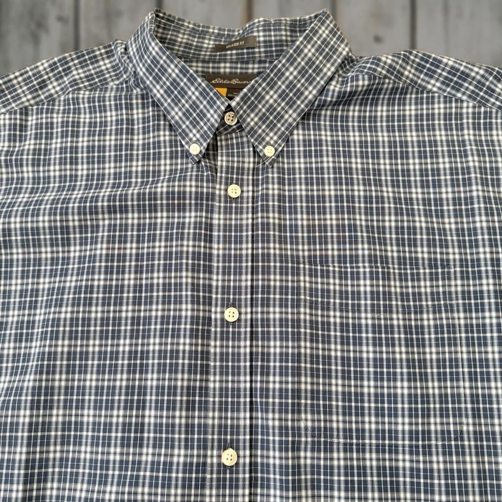 Eddie Bauer Eddie Bauer Travex Active Shirt Mens 2XL Relaxed Fit Blue Plaid Long Sleeve Button-Up Size US XXL / EU 58 / 5 - 1 Thumbnail