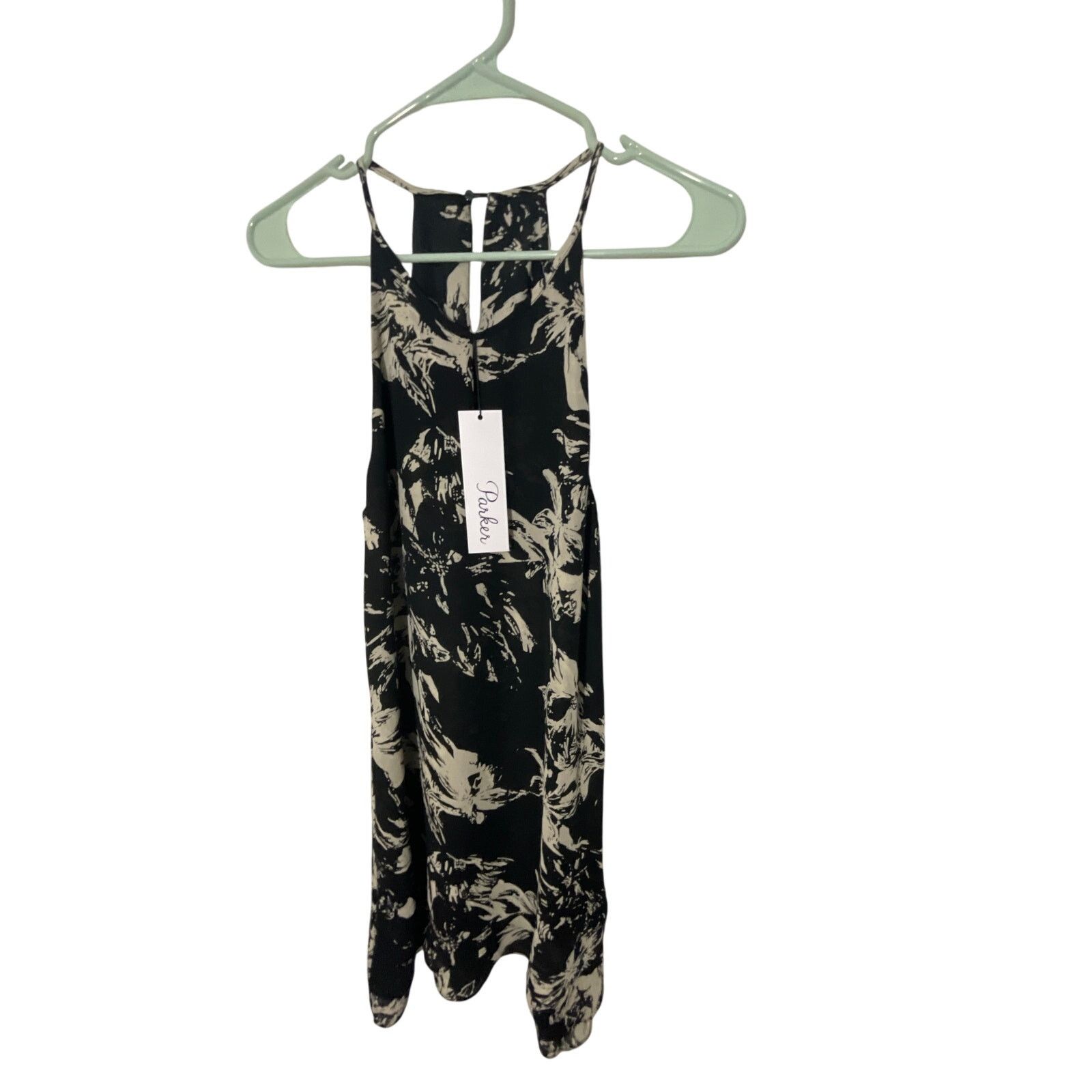 Parker NWT Parker Elegant Keyhole Halter Black Floral Dress S Size S / US 4 / IT 40 - 2 Thumbnail