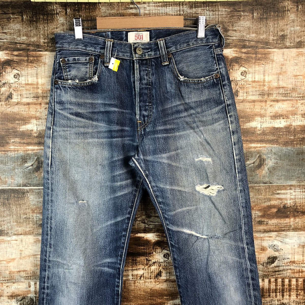 Levi's DLL 501 Levis Blue Distressed Denim Pants #C081 Size US 30 / EU 46 - 4 Thumbnail