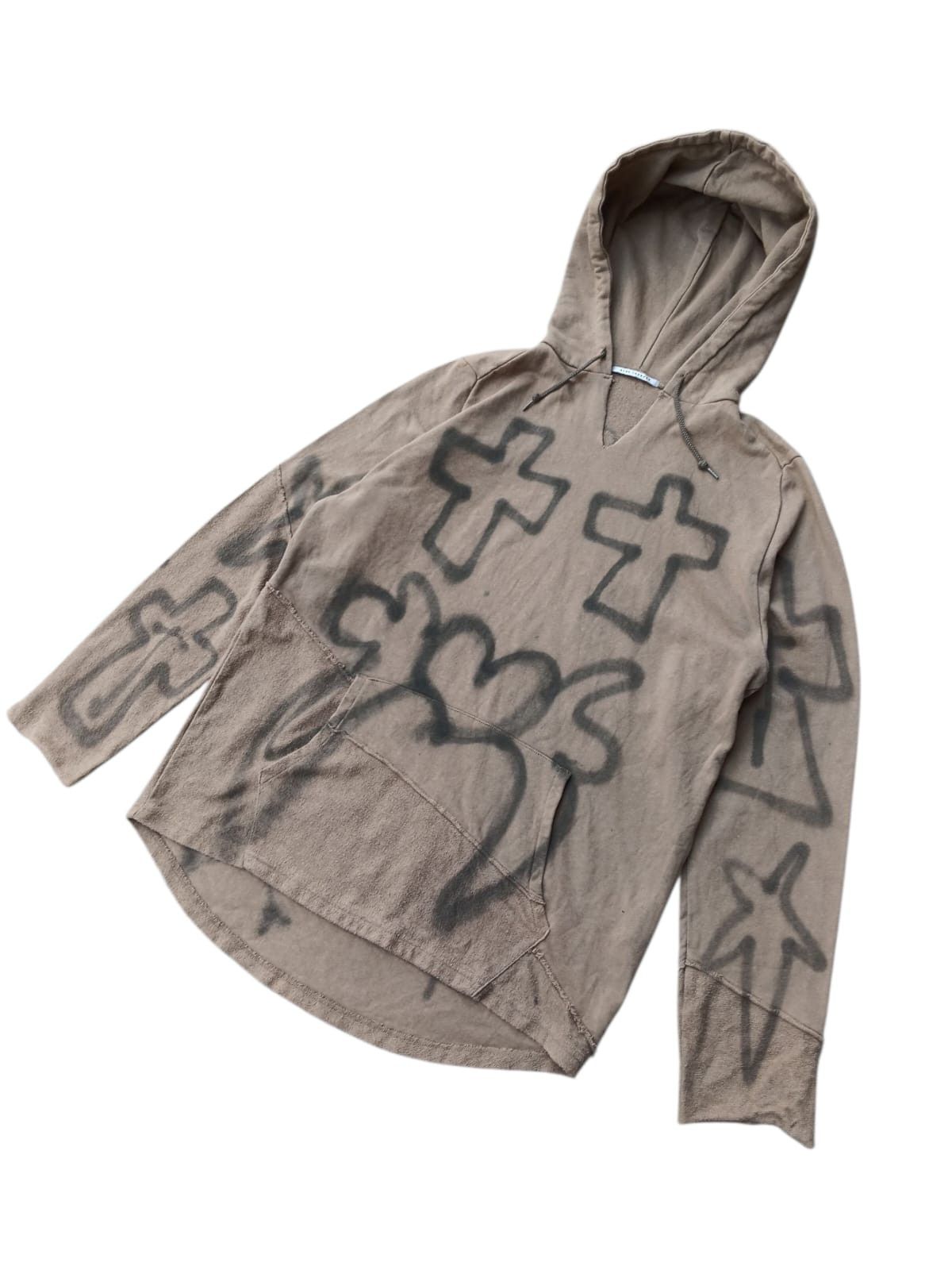 Vintage Blue tornado spray printed remake archive hoodie Size US L / EU 52-54 / 3 - 2 Thumbnail