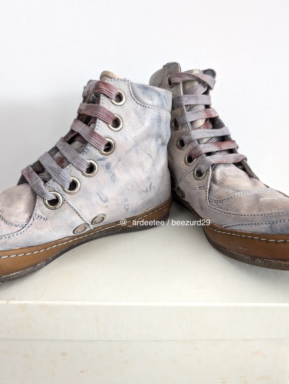 A1923 *NEW* INDIGO OIL CAVALLO HIGH SNEAKERS Size US 7 / IT 37 - 8 Thumbnail